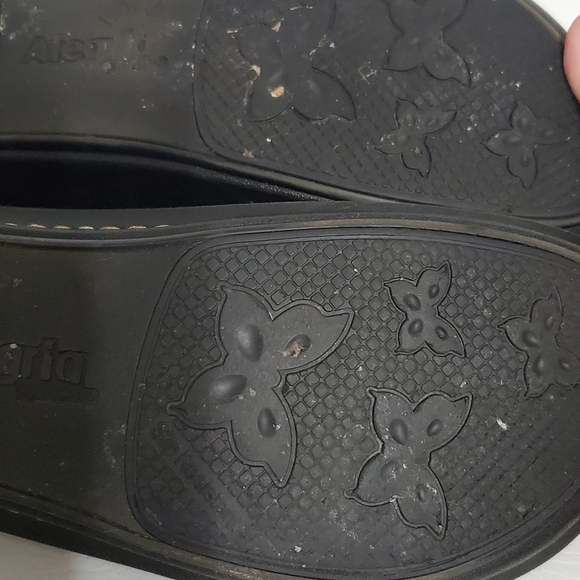 Alegria Deck of Cards Mary Jane Clog Black Gold Womens Shoes Size 41 - Picture 13 of 13